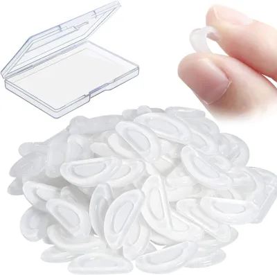 Produktbild von Selbstklebende Nasenpads 24 Paar, D-Form, Silikon, Antirutsch, 15 mm, Transparent, für Brillen