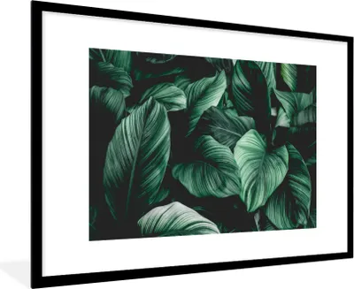 Produktbild von MuchoWow® Gerahmtes Poster Dschungel - Blätter - Tropisch - Pflanzen - Natur 90x60 cm - Poster mit Schwarzem Bilderrahmen Wandposter Rahmen Foto Bilder - Wanddekoration - Fotos
