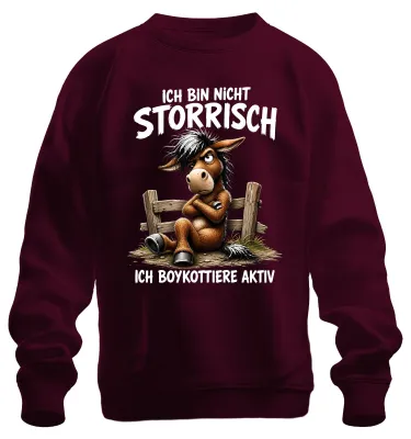 Produktbild von Ich bin nicht störrisch ich boykottiere Statement Sarkasmus Sweatshirt Pullover, Burgundy, M