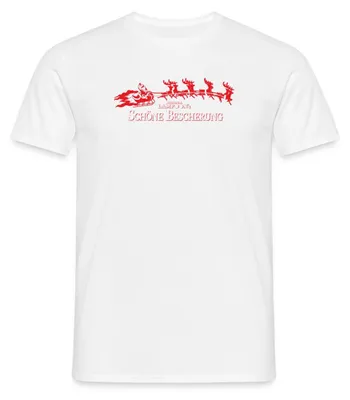 Produktbild von Spreadshirt Schöne Bescherung Logo Mit Weihnachtsmann Männer T-Shirt, XL, Weiß