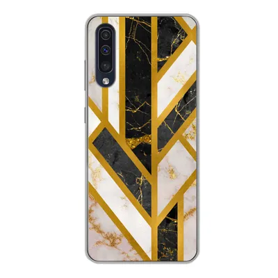 Produktbild von MuchoWow® Handyhülle Schutzhülle Hülle für Samsung Galaxy A50 Marmor - Gold - Glitzer - Luxus Silikon Softcase Handy Hülle - Mobiltelefonhülle