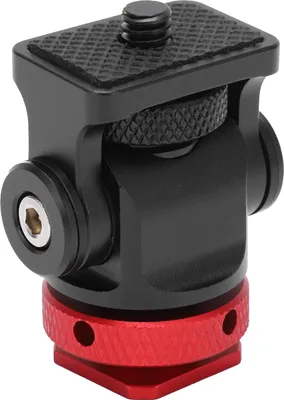 Imagen del producto de Adaptador para trípode, con tornillo de 1/4 de pulgada, ajustable, de alta resistencia, ligero. Adaptador para zapata fría, sencillo, compacto, con llave para fijación (rojo)
