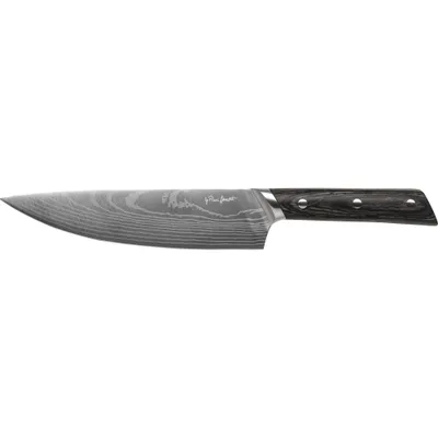 Obrázek produktu pro LAMART LT2105 Kuchařský nůž, velmi ostrá čepel a ergonomická rukojeť, nerez, packawood, stříbrná / černá, délka ostří 20 cm, nože 34 cm