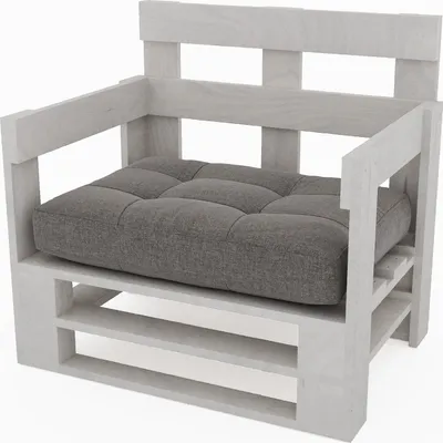 Produktbild von Lermowood Palettenmöbel Mpe Sessel 60 x 80 cm Weiß | Europaletten Indoor und Outdoor Lounge Gartenmöbel Holz Gartenmöbel Set Lounge Möbel Terrasse Balkon Loft Stil Paletten
