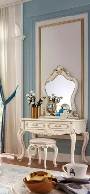 Obrázek produktu pro Ložnicový Set Toaletní Stolek Se Zrcadlem Stolička JVmoebel
