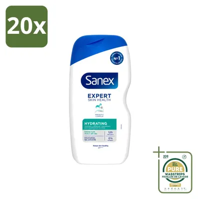 Productafbeelding van 20 x Sanex Expert Skin Health Hydraterende Douchegel - 400 ml - Voorraadverpakking - 20 stuks