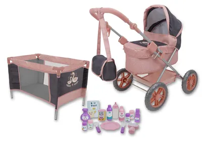 Poppenwagen-Set, 18-tlg., für Puppen bis 46 cm, ab 3 Jahren