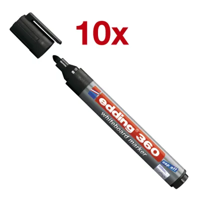 Produktbild von Edding -Filz -Tip Edding 360 Whiteboard um 1,5-3 mm schwarz | 10 Stück