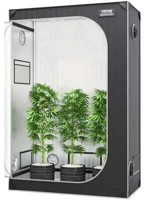 Obrázok produktu pre VEVOR Growbox 122 x 61 x 183 cm Skleník vyrobený z 22 mm oceľového rámu a 2000D oxfordskej tkaniny Growtent Nosnosť 60 kg Pestovateľská skriňa Vhodné pre 150 W pestovateľské svetlo Vnútorný pestovateľský stan