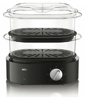 Produktbild von Braun FS 5100, 2 Korb/Körbe, Schwarz, Arbeitsplatte, Drehregler, Vorderseite, 3,1 l