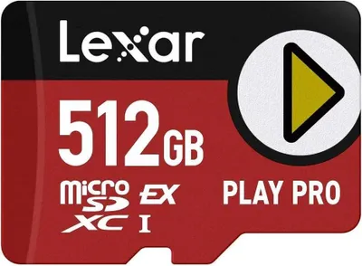 Immagine prodotto di Lexar PLAY PRO microSDXC, 512 GB, MicroSDXC, Classe 3, UHS-I, 900 MB/s, 600 MB/s