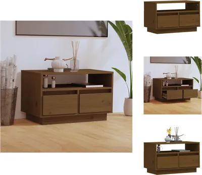 Produktbild von vidaXL TV-Schrank Honigbraun 60x35x37 cm Massivholz Kiefer - TV-Möbel
