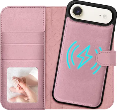 Image de 2in1 Étui magnétique Wallet pour téléphone portable pour iPhone Air Étui Protection RFID, étui magnétique amovible, compatible MagSafe, étui antichoc avec fenêtre photo