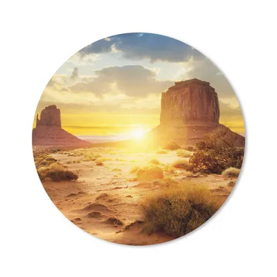 Produktbild von MuchoWow® Mauspad Mousepad Sonnenuntergang - Felsen - Landschaft - Horizont 50x50 cm - Mousepads - Maus Mat - Pad - Mausunterlage - Vinyl