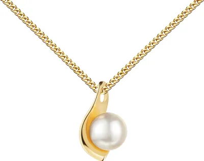 Produktbild von Perlen-Anhänger Perlenketten-Anhänger 585 Gold für Damen. Mit Kette 45 cm