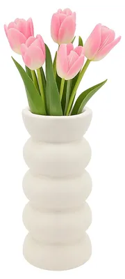 Imagen del producto de Elzusha - Elegante jarra de cerámica blanca para flores secas