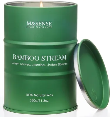 Produktbild von M&SENSE Bambus-Duftkerzen Natürliche Duftkerze 320g 70 Stunden Brenndauer