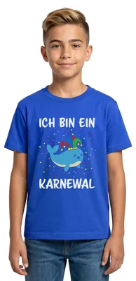 Produktbild von Spreadshirt Ich Bin Ein Karnewal Wortspiel Karneval Teenager T-Shirt, 134/146 (9-11 Jahre), Royalblau