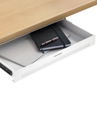 Produktbild von Schubladen-Organizer unter dem Schreibtisch, 41x27x5cm, Hochwertiger Stahl,  Ausziehbarer Platzsparer Weiß