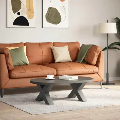 Produktbild von vidaXL Couchtischbeine X-Form 2 Stk. Anthrazit 50x(30-31) cm Stahl