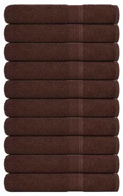 Image de vidaXL Serviettes FROGN, lot de 10, marron, 100 x 200 cm, 360 g/m²