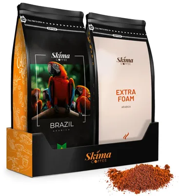 Produktbild von Gemahlener Kaffee 2 x 500 g BRASILIEN/MIT CREMA 100 % Arabica frisch geröstet + Tassenuntersetzer