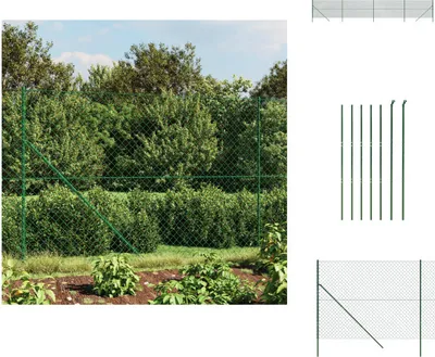 Produktbild von vidaXL Maschendrahtzaun Grün 1,4x10 m - Zaunfelder
