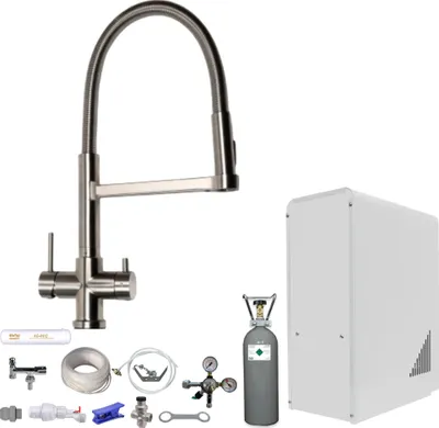 Produktbild von Sprudelwasser Tafelwasseranlage BieTal® BT-10U 5-W Wasserhahn mit Brause 6kg CO2