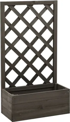 Produktbild von Garten-Spalier mit Blumenkasten Grau 50x25x90 cm Tannenholz