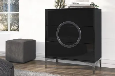 Obrázek produktu pro MOB, Komoda - Barnir (černý vysoký lesk)
