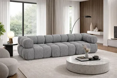 Produktbild von Kaiser Möbel Couch, 3-Sitzer Sofa modular, Bouclé-Stoff Abriamo, Dunkelgrau, Selia