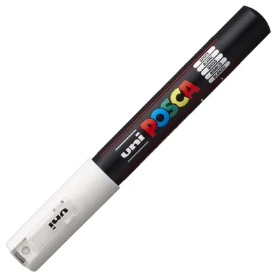 Produktbild von POSCA PC-1MC Weiß, Weiß, Mehrfarbig, 1 Farben, Extrafein, Tinte auf Wasserbasis, Rundspitze
