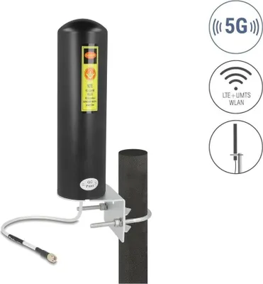 Zdjęcie produktu dla DeLOCK 10037, 5 dBi, 50 Ω, 360°, 18°, Antena dookólna, SMA