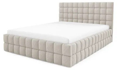 Productafbeelding van Gestoffeerd bed met opbergruimte Stratus Zandlinnen 160 × 200 cm