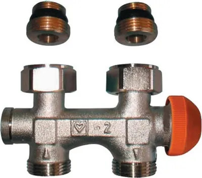 Produktbild von Herz 3000, Anschlussteil f. Zweirohranl., Fig. 3692(91), D-Form, Rp 1/2" x G 3/4", 1 Stk.