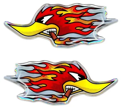 Produktbild von 4R Quattroerre.it 14206 3D Aufkleber Specht mit Flammen rechts und Links, 80 x 3