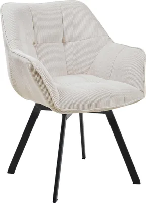 Produktbild von Esszimmerstuhl MATOR - Cord Creme 60x59x81 cm | Essstühle Esszimmerstühle Küchenstühle Wohnzimmerstühle