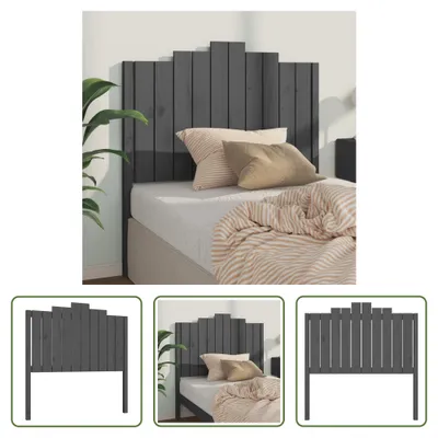 Produktbild von The Living Store Kopfteil Grau 106x4x110cm Massivholz Kiefer