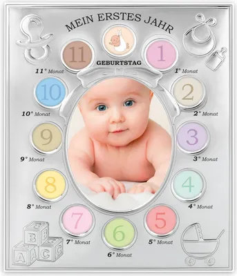 Produktbild von ZEP Babyrahmen 12 Monate Geburtstag Mein erstes Jahr 19,5x24 cm Silber