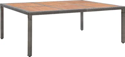 Obrázek produktu pro The Living Store zahradní stůl šedý 200x150x74cm polyratan a akáciové masivní dřevo
