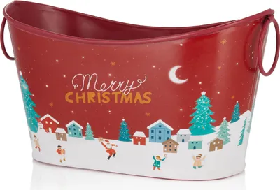 Produktbild von BRUBAKER Cosmetics Bade- und Dusch Set Winter Beeren Duft - 6-teiliges Geschenkset in dekorativer Metallwanne Weihnachten - Weihnachtsset