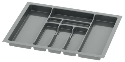 Produktbild von Sossai Besteckeinsatz Divio für Schubladen 70cm | 63 x 49 cm | Anthrazit Besteckkasten Schubladeneinsatz
