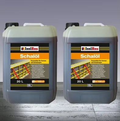 Produktbild von Isolbau Schalöl Professional - 2x 20 Liter Trennmittel für Formen & Schalungen - Beton-Trennmittel, begrenzt die Haftung von Beton, Mörtel & Kleber