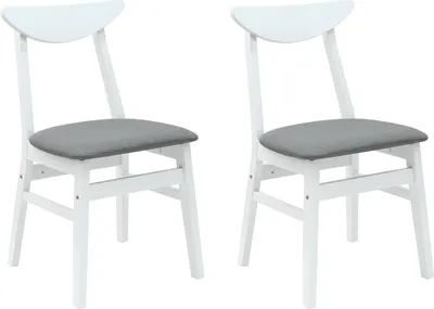 Immagine prodotto di vidaXL Sedie da pranzo 2 pezzi Bianco 42 x 47,5 x 81 cm Legno di gomma massiccio