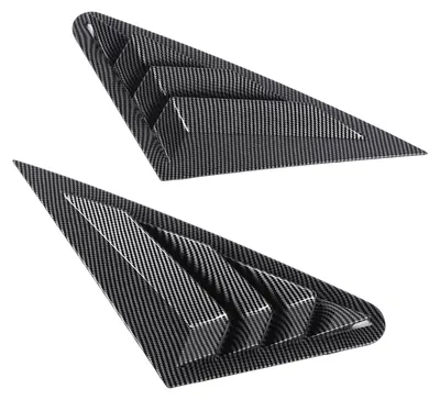 Image de Lot de 2 caches pour les grilles d'aération des vitres arrière (gauche et droite) : caches résistants aux chocs, au look sportif, pour les prises d'air des vitres arrière de la berline 8V de 2013 à 2020, style fibre de carbone