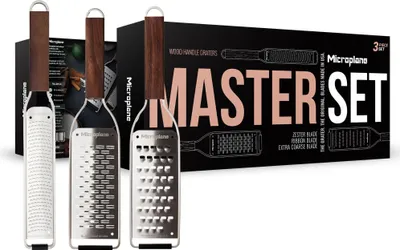 Produktbild von Microplane Geschenk-Set Master Serie - Reiben Set - Zester Klinge + sehr grobe Klinge + 2-Wege-Schneide 36159