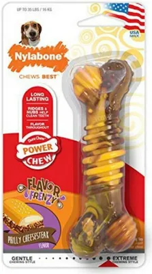 Productafbeelding van Nylabone DuraChew Flavor Frenzy Cheesesteak Kauwbot voor honden - Wolf formaat - 3 stuks