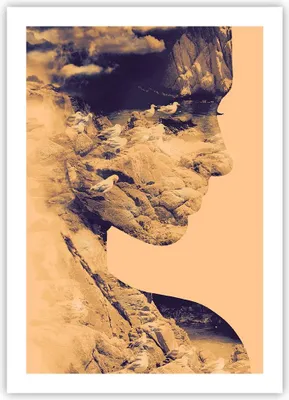 Produktbild von Poster - Poster ohne Rahmen - Frau Vögel Fotomontage - 50x70 cm - Wand Bild - Wanddeko - Wandbilder - Kunstposter - Wandposter - Bilder - Kunstdruck - Wanddekoration - Wandbild - P2XPA50x70-4246