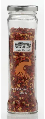 Productafbeelding van Casa Rinaldi, pittige chili in een afsluitbare glazen verpakking, 60 gram