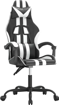 Produktbild von vidaXL Gaming-Stuhl Drehbar Schwarz und Weiß Kunstleder